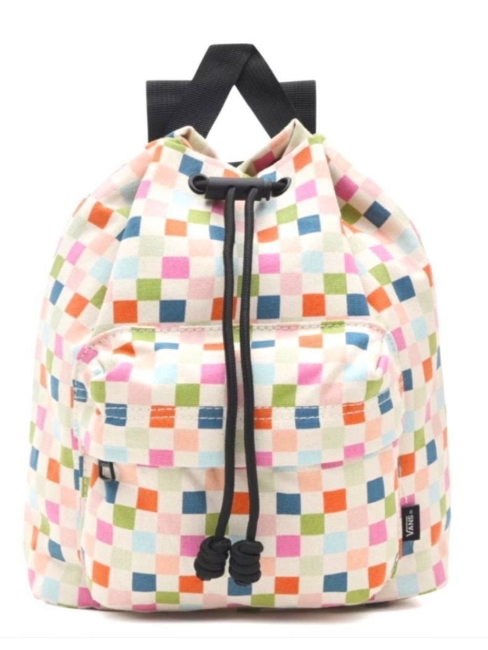 Vans Pastel Multicolor Checkered Drawstring Backpack Mini but Very Spacious